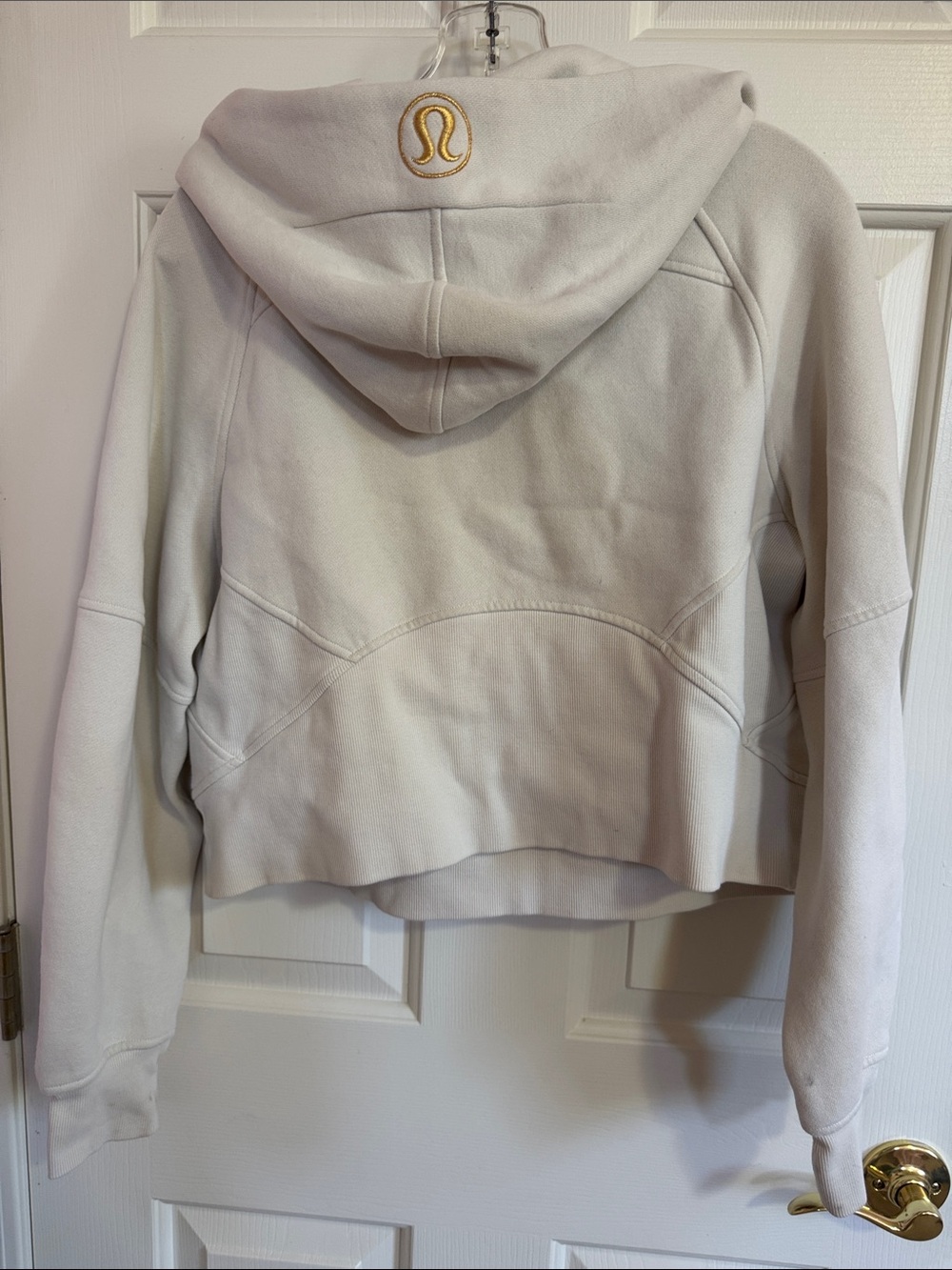 Lululemon Women's Cropped Half-Zip Hoodie - Cream - Picture 3 of 3